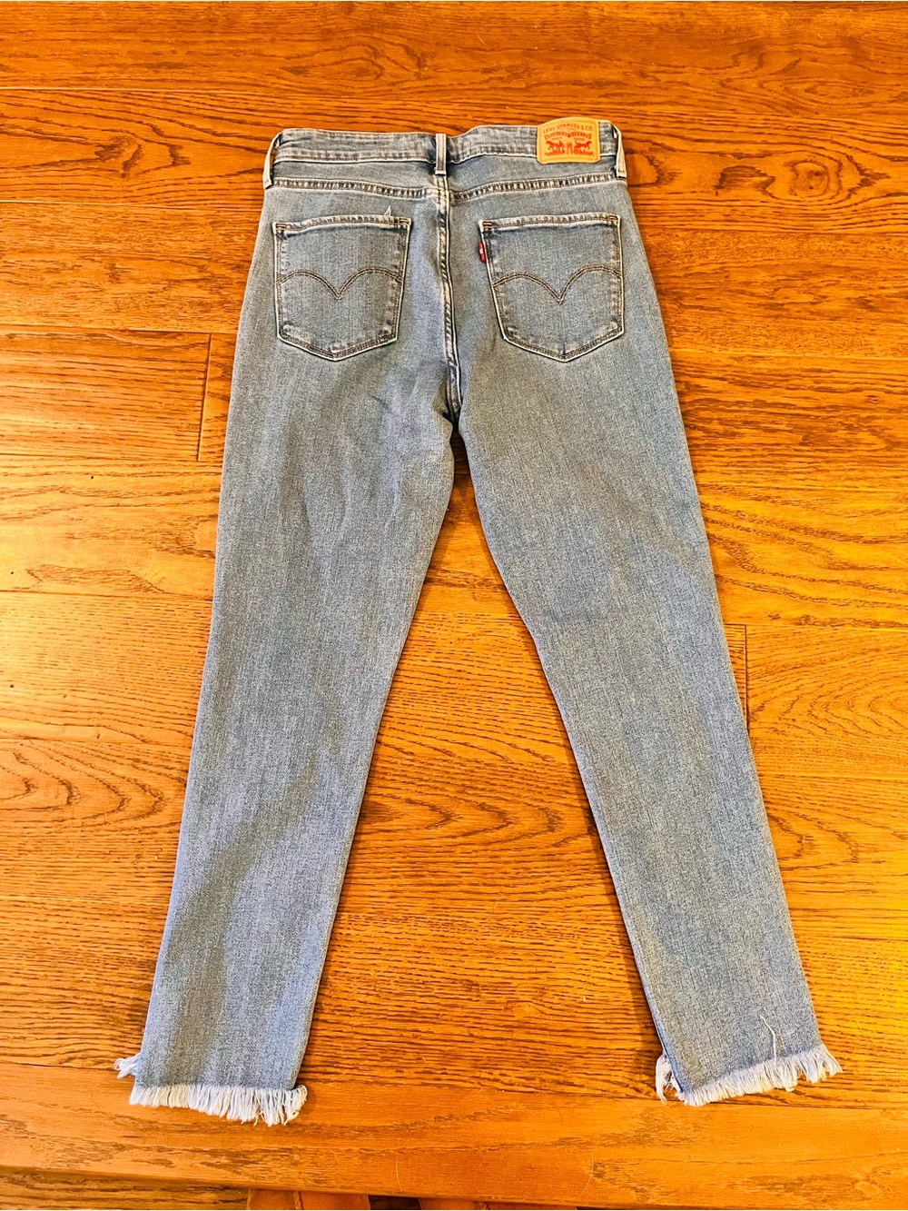 Levi's Light Blue Skinny Jeans with Frayed Hem